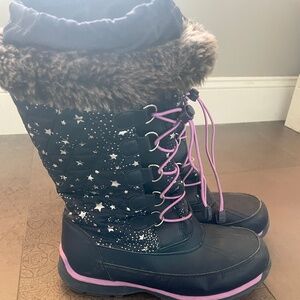 Lands’ End Girls Snowflake Insulated Winter Snow Boots